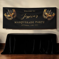 Masquerade Black Gold Birthday Welcome