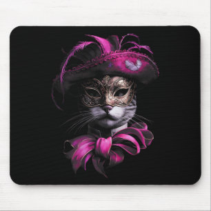 Masquerade Cat Feline Feisty Frolics Carnival Mard Mouse Pad
