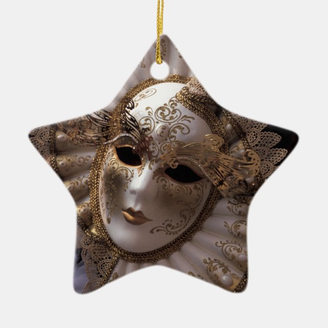 Masquerade Ceramic Ornament (Front)