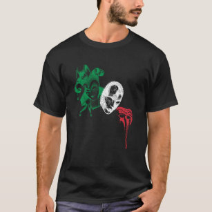 Masquerade Commedia Dell'Arte Italian flag (F) T-Shirt
