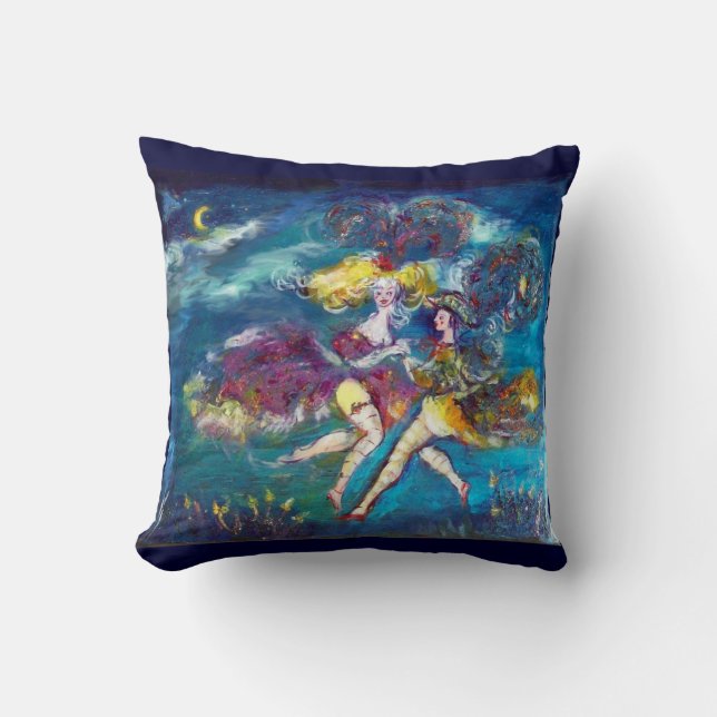 MASQUERADE DANCING AND MUSIC IN THE NIGHT THROW PILLOW (Front)