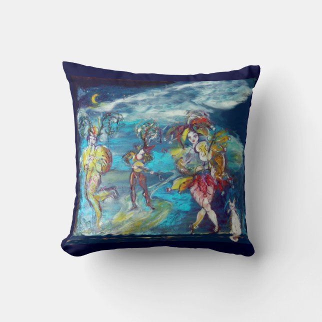 MASQUERADE DANCING AND MUSIC IN THE NIGHT THROW PILLOW (Front)