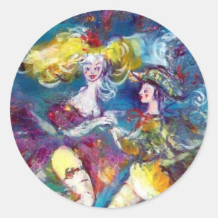 MASQUERADE DANCING IN THE NIGHT CLASSIC ROUND STICKER