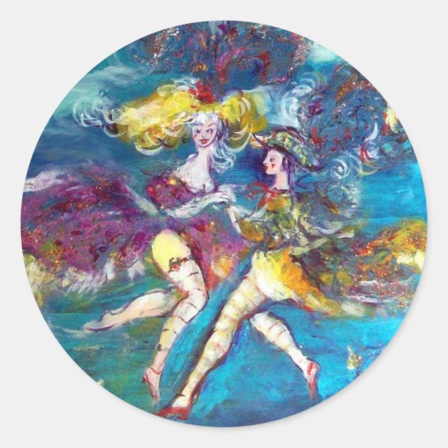 MASQUERADE DANCING IN THE NIGHT CLASSIC ROUND STICKER (Front)