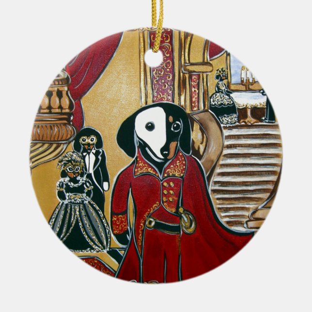MASQUERADE DOXIE CERAMIC ORNAMENT (Front)
