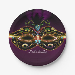 Masquerade Elegant Costume Birthday Party Plates