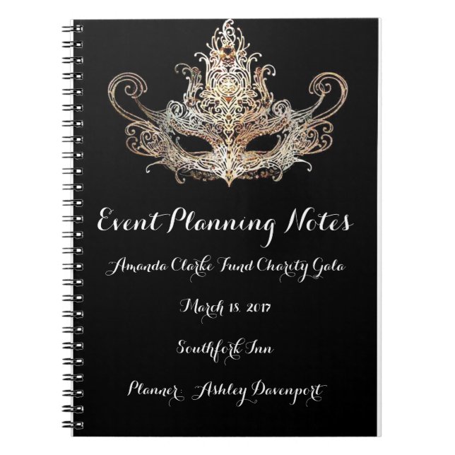 Masquerade Event Planner Notes Notebook (Front)