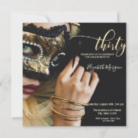 Masquerade Girl Masque Black 30th Birthday 