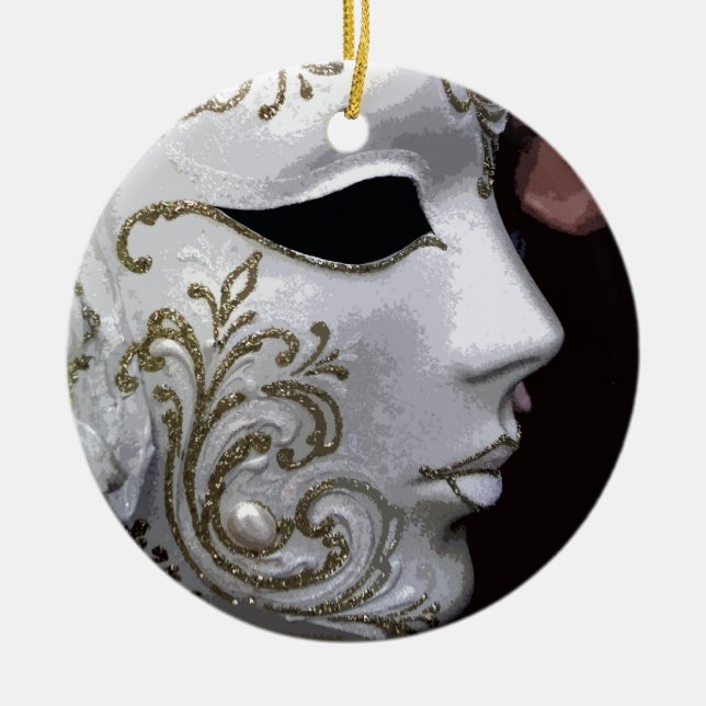 MASQUERADE (GOLD) CERAMIC ORNAMENT (Front)
