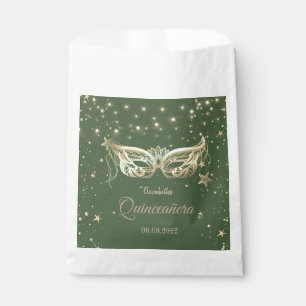 Masquerade, Green Stars Quinceañera Favour Bag