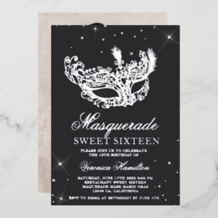 Masquerade grey silver glitter mask Sweet 16 photo