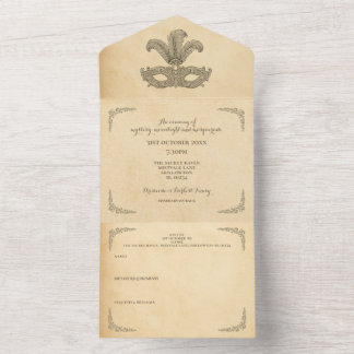 Masquerade Halloween Party All In One Invitation