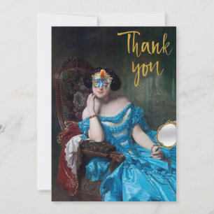Masquerade Just Posh Happy birthday Thank You Card