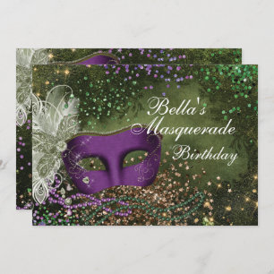 Masquerade Mardi Gras Party Invitations