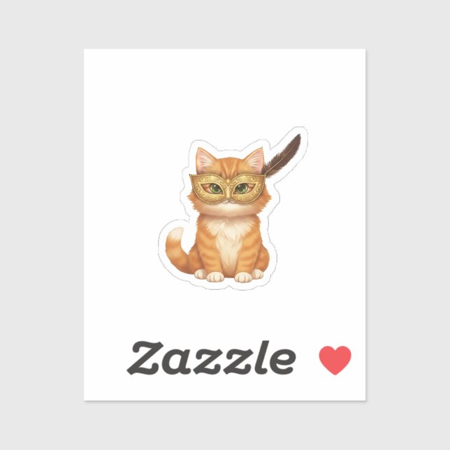  Masquerade Mask Cat Mysterious Golden New Year  (Sheet)