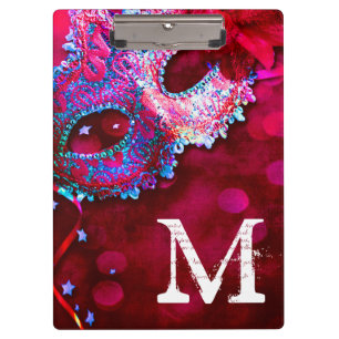 Masquerade Mask Costum Monogram Initial Clip Board