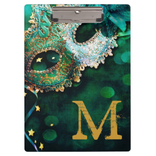 Masquerade Mask Costum Monogram Initial Clip Board