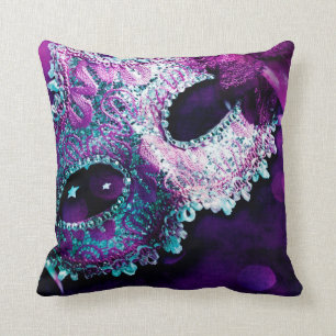 Masquerade Mask Costume Hallowe Throw Couch Pillow