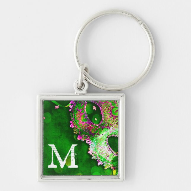 Masquerade Mask Costume Halloween Mardi Key Chain (Front)
