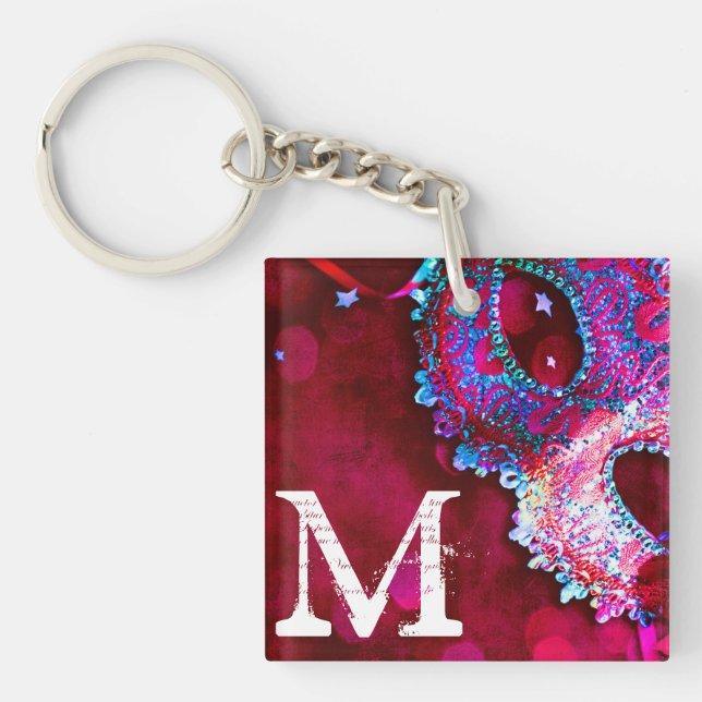Masquerade Mask Costume Halloween Mardi Key Chain (Front)