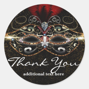 Masquerade Mask Red Elegant Party Favour Sticker