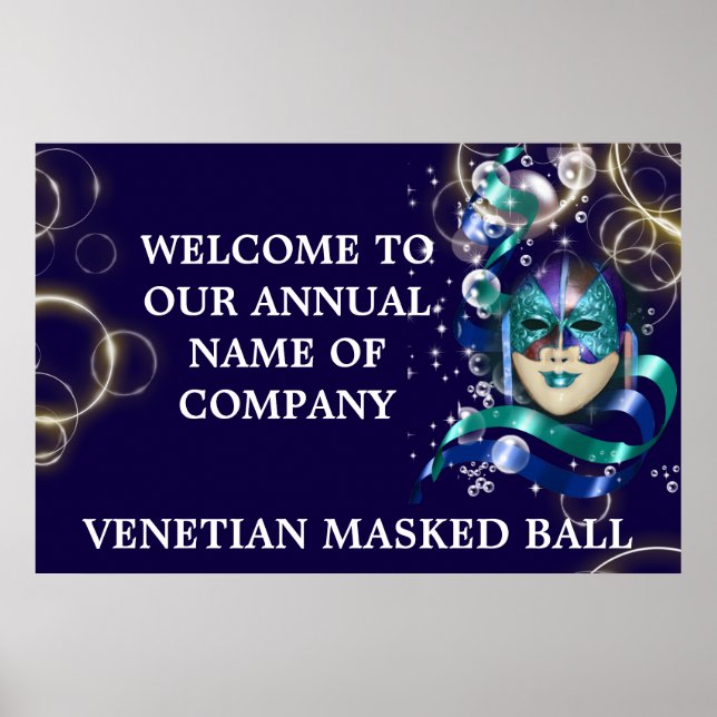 Masquerade mask Venetian masked ball Poster (Front)