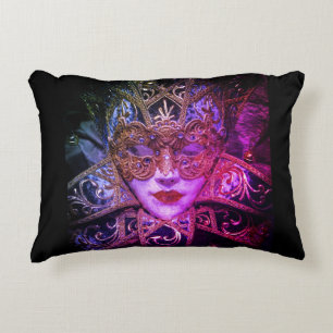 Masquerade mask Victorian elegant gothic black  Accent Pillow