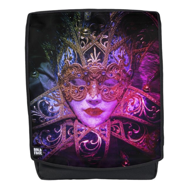 Masquerade mask Victorian elegant gothic pink blac Backpack (Front)
