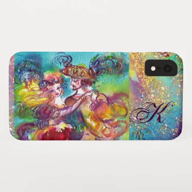 MASQUERADE NIGHT / CARNIVAL DANCE MONOGRAM Case-Mate iPhone CASE (Back (Horizontal))