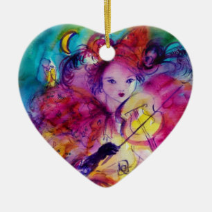 MASQUERADE NIGHT / MUSICAL CLOWN CERAMIC ORNAMENT