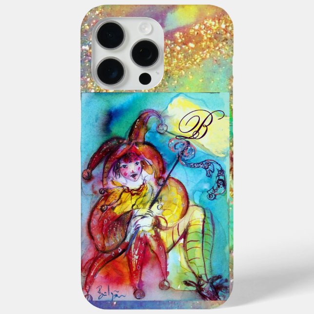 MASQUERADE NIGHT / RED YELLOW JESTER MONOGRAM Case-Mate iPhone CASE (Back)