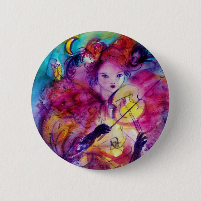MASQUERADE NIGHT / Venetian Carnival 2 Inch Round Button (Front)