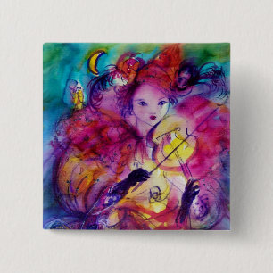 MASQUERADE NIGHT / Venetian Carnival 2 Inch Square Button