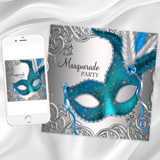 Masquerade Party and Event  Invitation (Pretty masquerade party invitation for any occasion. Download and printed invitations available.)