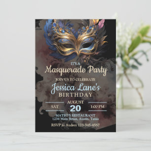 Masquerade Party Birthday Invitation