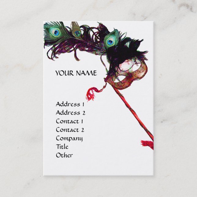 MASQUERADE PARTY eggshell Business Card (Front)
