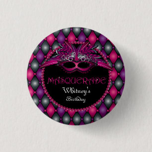 Masquerade Party Favour 1 Inch Round Button