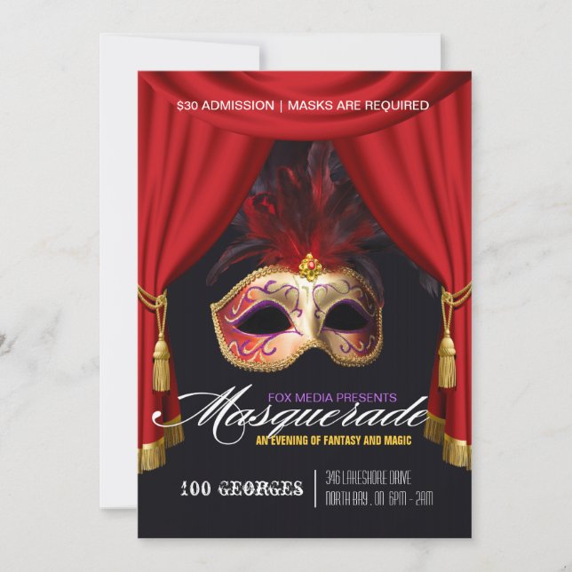 Masquerade Party Invitation (Front)