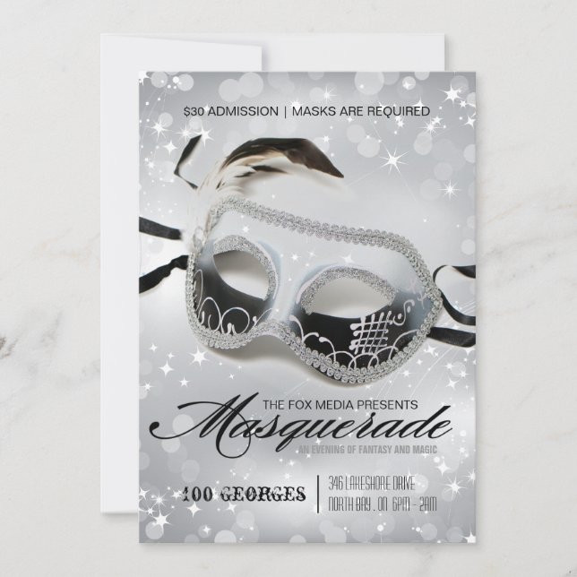 Masquerade Party Invitation (Front)