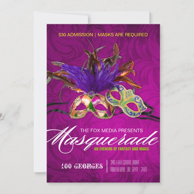 Masquerade Party Invitation (Front)