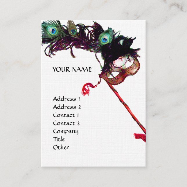 MASQUERADE PARTY linen Business Card (Front)