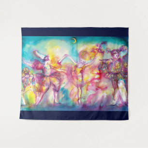 MASQUERADE PARTY,Mardi Gras Masks,Dance,Music Tapestry