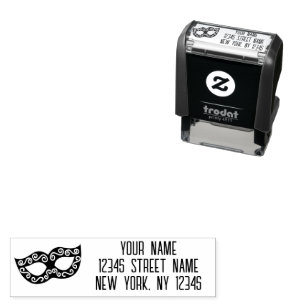 Masquerade party mask custom return address  self-inking stamp