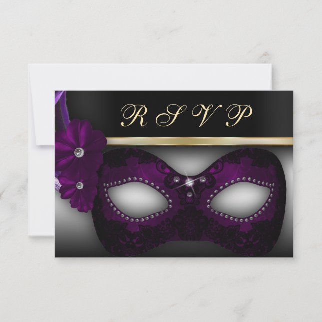 Masquerade Party RSVP Invite (Front)