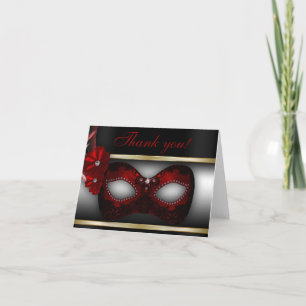 Masquerade Party Thank You Note Card