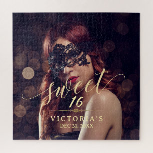 Masquerade Photo Sweet 16 Birthday Jigsaw Puzzle