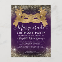 Masquerade Purple Gold Glitter Dust Birthday Party