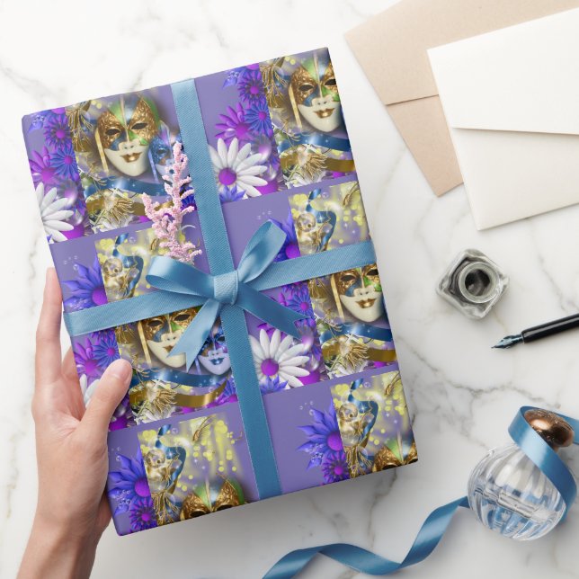 Masquerade quinceanera Venetian masks Wrapping Paper (Gifting)