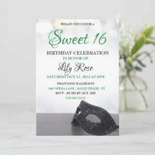 Masquerade sucré 16 invitation