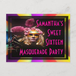 Masquerade sweet sixteen invitation